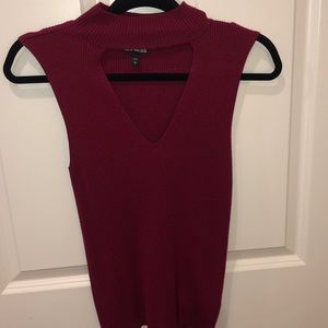Burgundy Sweater Tank Top
